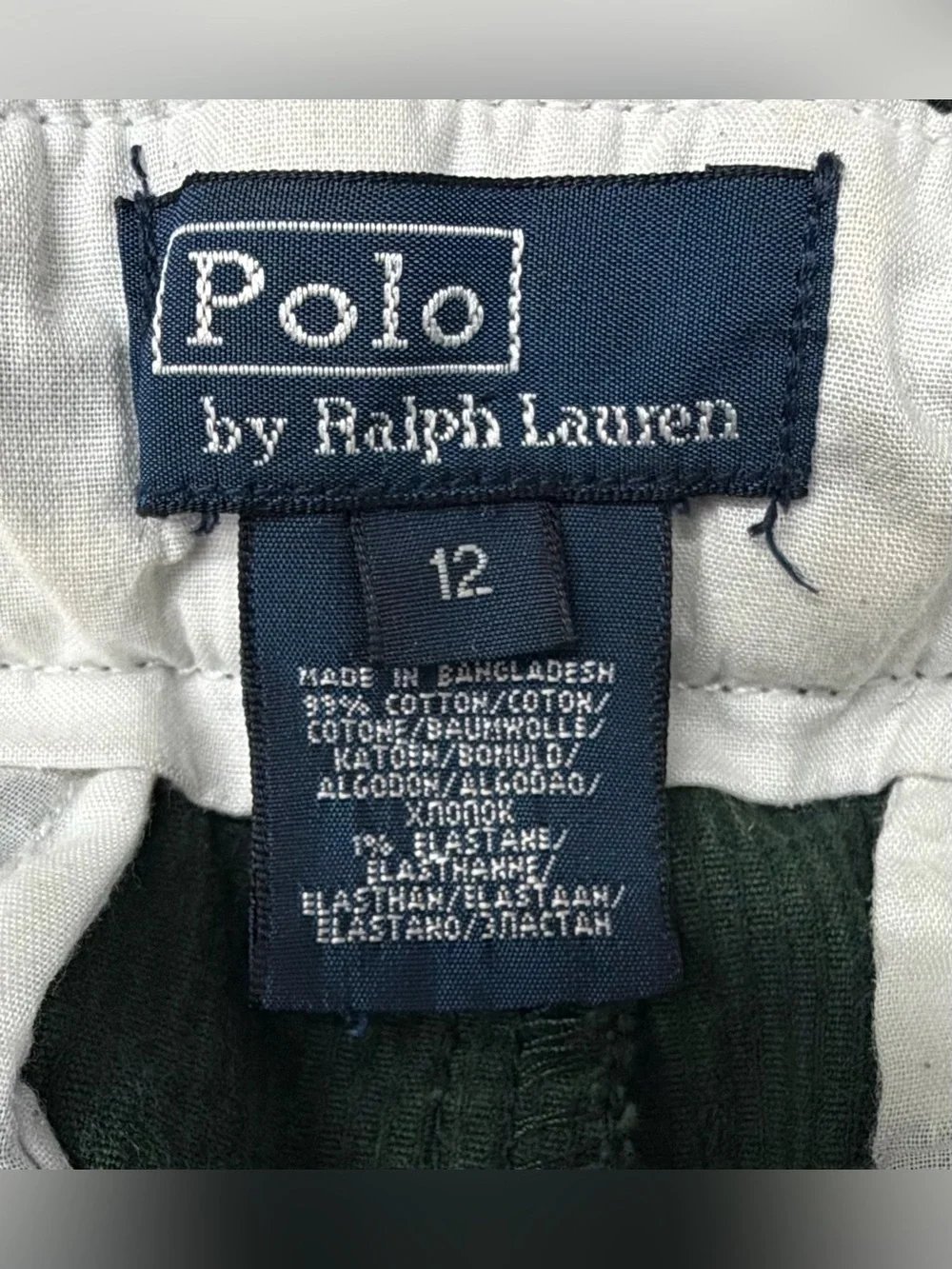 Polo - Ralph Lauren - Dark Green Embroidered Corduroy Pants - Size 12
